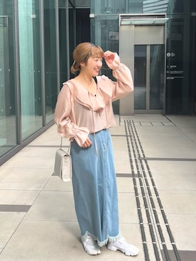 「natural couture（ナチュラルクチュール）のアイテム（シャツ/ブラウス）」を使った、あゆこさん（レディース・158cm）の夏コーディネート