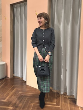 「アイテム（カーディガン/ボレロ）」を使った、あゆこさん（レディース・158cm）の秋コーディネート
