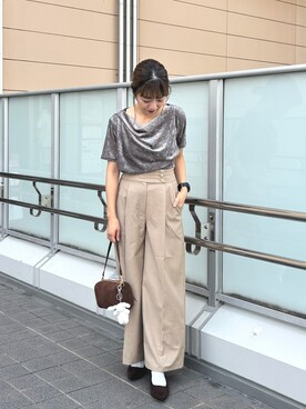 「natural couture（ナチュラルクチュール）のアイテム（ショルダーバッグ）」を使った、あゆこさん（レディース・158cm）の秋コーディネート