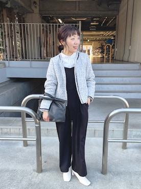 「natural couture（ナチュラルクチュール）のアイテム（オールインワン・サロペット）」を使った、あゆこさん（レディース・158cm）の春コーディネート