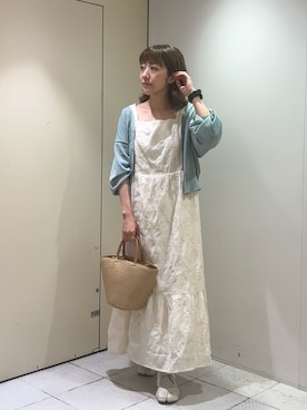 「アイテム（ワンピース）」を使った、あゆこさん（レディース・158cm）の夏コーディネート