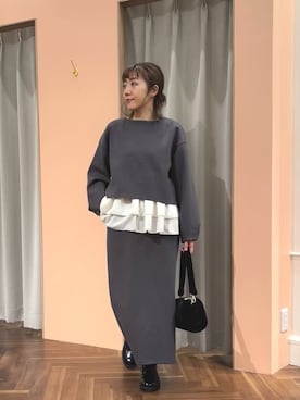 「natural couture（ナチュラルクチュール）のアイテム」を使った、あゆこさん（レディース・158cm）の秋コーディネート