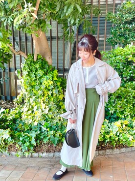 「ハーフムーンバック」｜「アイテム（その他アウター）」を使った、あゆこさん（レディース・158cm）の春コーディネート