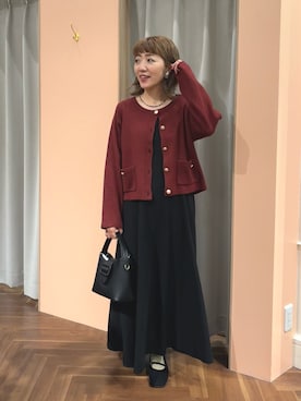 「natural couture（ナチュラルクチュール）のアイテム（ワンピース）」を使った、あゆこさん（レディース・158cm）の秋コーディネート