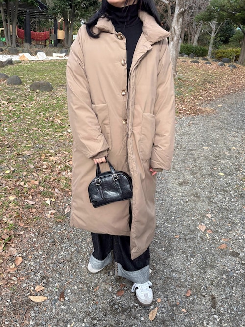 セール】スタンドカラー中綿オーバーサイズコート（ダウンジャケット