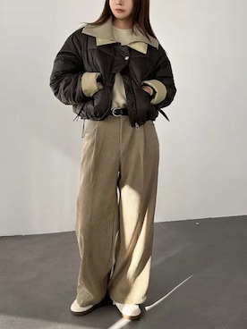 「アイテム（ダウンジャケット/コート）」を使った、douladoulaさん（レディース・158cm）の冬コーディネート