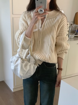 「ケーブルカーディガン」｜douladoulaさん（レディース・158cm）の秋コーディネート