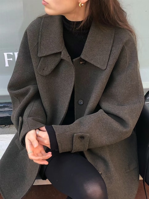 セール】ウールライクステンカラーコート（その他アウター）｜Doula