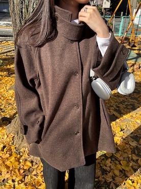 「アイテム（その他アウター、ブラウン系）」を使った、douladoulaさん（レディース・162cm）の冬コーディネート
