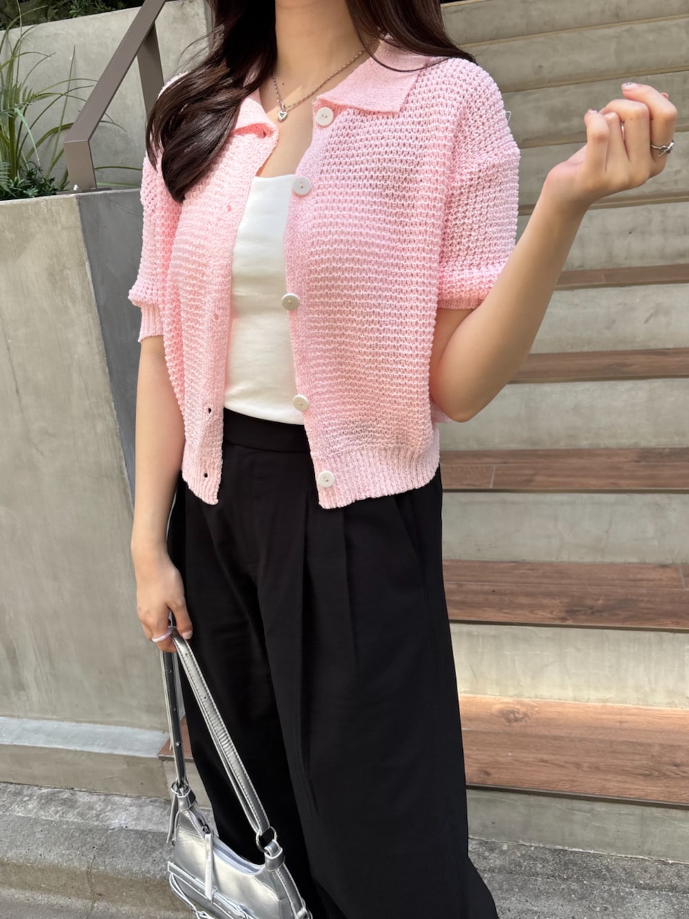 BABY 半袖カーディガン/ボレロ ピンク カーディガン/ボレロ（ピンク系）を使った「半袖ニット」の人気