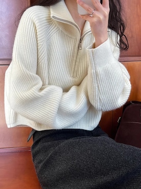 「クロップド丈ニット」｜douladoulaさん（レディース・158cm）の秋コーディネート
