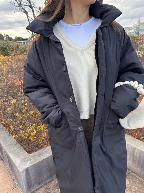 セール】スタンドカラー中綿オーバーサイズコート（ダウンジャケット