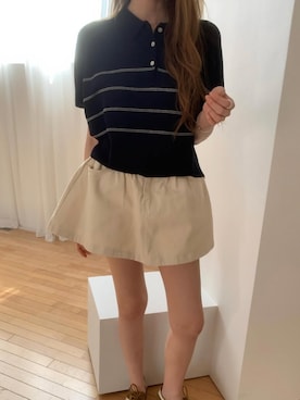 「アイテム（ニット/セーター）」を使った、douladoulaさん（レディース・162cm）の夏コーディネート