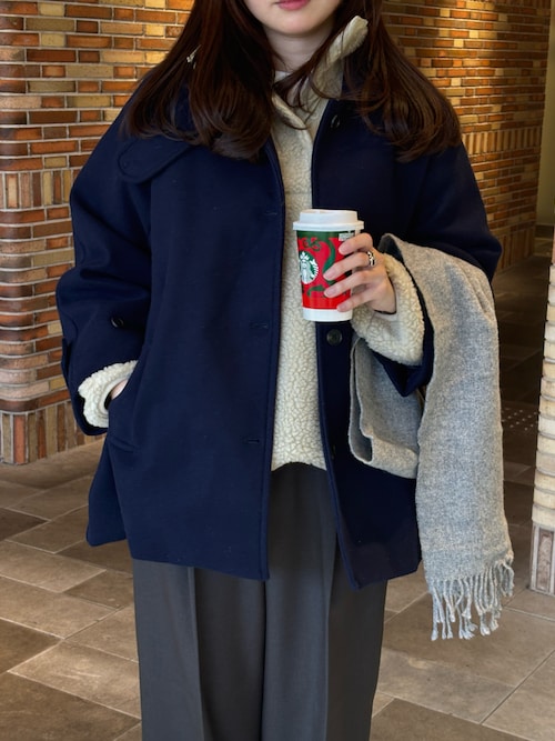 セール】ウールライクステンカラーコート（その他アウター）｜Doula