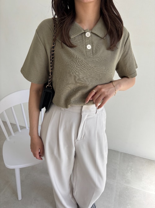 セール】ワッフルポロシャツ（Tシャツ/カットソー）｜Girly Doll