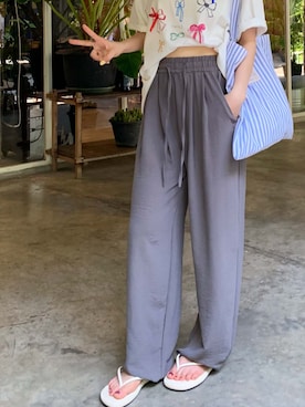 「Doula Doula（ドゥーラドゥーラ）のアイテム（パンツ）」を使った、douladoulaさん（レディース・158cm）の夏コーディネート