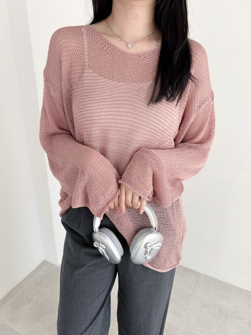 オーバーサイズシースルーメッシュサマーニット