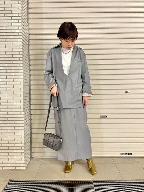 ブラウス シャツ DROIT BELLO（ドロイトベロ）深Ｖネックスーツライクシャツ レディース セール】DROIT BELLO（ドロイトベロ）深Vネックスーツライク