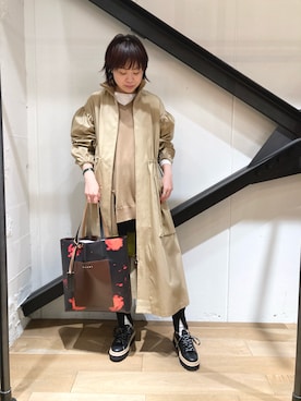 「MARNI」｜「アイテム（その他アウター）」を使った、funayamaさん（レディース・163cm）の秋コーディネート