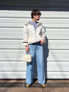 「MONCLER（モンクレール）のアイテム（ジャケット/アウター）」を使った、funayamaさん（レディース・163cm）の春コーディネート