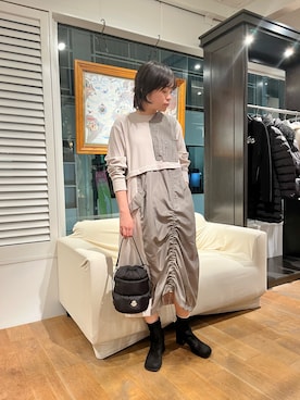 「MONCLER（モンクレール）のアイテム」を使った、funayamaさん（レディース・163cm）の秋コーディネート