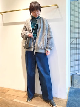 「AULA AILA」｜「アイテム（ブルゾン）」を使った、funayamaさん（レディース・163cm）の冬コーディネート