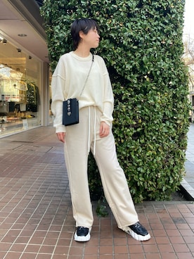 「B2nd」｜「アイテム（スウェットパンツ）」を使った、funayamaさん（レディース・163cm）の春コーディネート