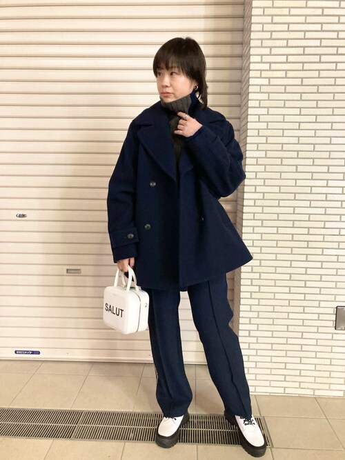 ディースクエアード 切替 ウールメルトン　ピーコート ミドル丈 54ブラック 69274392b_16_d_215.jpg