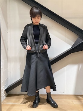 「B'2nd（ビーセカンド）のアイテム（ブーツ）」を使った、funayamaさん（レディース・163cm）の秋コーディネート