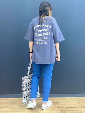 「Mac-House（マックハウス）のアイテム（パンツ）」を使った、まゆげさん（レディース・157cm）の秋コーディネート