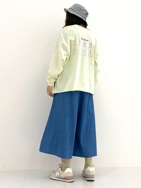 「LOGOS（ロゴス）のアイテム（パンツ）」を使った、まゆげさん（レディース・157cm）の春コーディネート