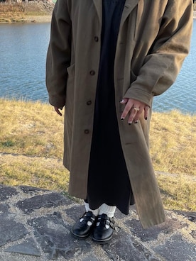 「RAY CASSIN（レイカズン）のアイテム（トレンチコート）」を使った、電子決済さん（レディース・155cm）の春コーディネート