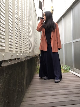 「KBF+（ケービーエフプラス）のアイテム（ジャケット/アウター）」を使った、kana9さん（レディース・157cm）の春コーディネート