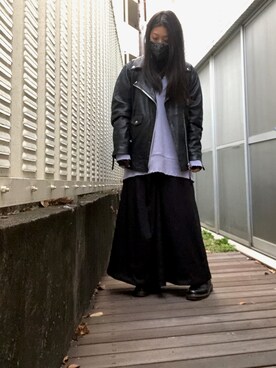 「antiqua」｜「アイテム（スウェット）」を使った、kana9さん（レディース・157cm）の冬コーディネート
