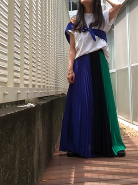 「Scrap Book（スクラップブック）のアイテム（リング）」を使った、kana9さん（レディース・157cm）の夏コーディネート