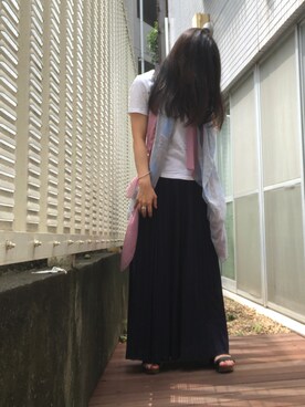 「DHOLIC（ディーホリック）のアイテム（ファッション雑貨）」を使った、kana9さん（レディース・157cm）の夏コーディネート