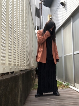 「KBF+（ケービーエフプラス）のアイテム（ジャケット/アウター）」を使った、kana9さん（レディース・157cm）の春コーディネート