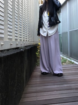 「antiqua」｜「アイテム（ライダースジャケット）」を使った、kana9さん（レディース・157cm）の秋コーディネート