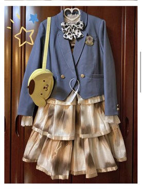 「アイテム（ジャンパースカート、オレンジ系）」を使った、Rober_Wuさん（レディース・155cm）の夏コーディネート