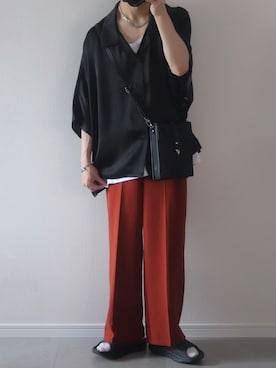 「ADAMASTE（アダマスト）のアイテム（スラックス）」を使った、ゆーすけさん（メンズ・165cm）の夏コーディネート