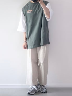 メンズのベスト グリーン カーキ 緑色系 コーディネート Zozotown