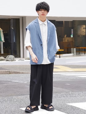 「Onitsuka Tiger（オニツカタイガー）のアイテム（サンダル）」を使った、ゆーすけさん（メンズ・165cm）の春コーディネート