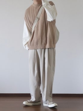 「ADAMASTE（アダマスト）のアイテム（パンツ）」を使った、ゆーすけさん（メンズ・165cm）の春コーディネート