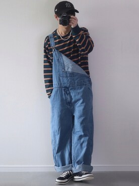 「kutir（クティール）のアイテム（オールインワン・サロペット）」を使った、ゆーすけさん（メンズ・165cm）の夏コーディネート