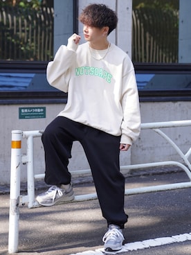 「DOOPZ（ドープス）のカフスイージーパンツ(セットアップ可)（その他パンツ）」を使った、ゆーすけさん（メンズ・165cm）の秋コーディネート