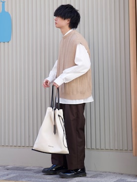 「ADAMASTE（アダマスト）のアイテム（パンツ）」を使った、ゆーすけさん（メンズ・165cm）の春コーディネート