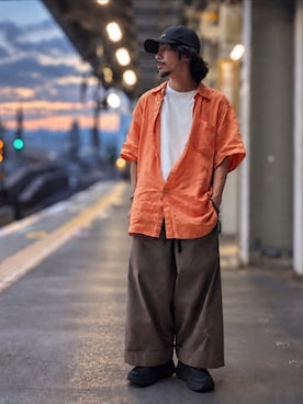 「GAP（ギャップ）のアイテム（トップス）」を使った、OGAさん（メンズ・169cm）の秋コーディネート