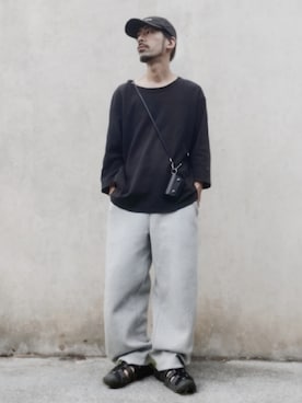 「アイテム（サンダル）」を使った、OGAさん（メンズ・169cm）の秋コーディネート