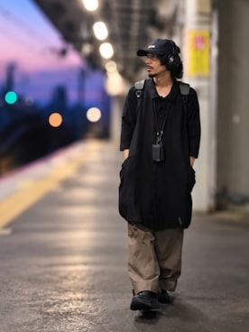 「wit worksのアイテム（キャップ、ブラック系）」を使った、OGAさん（メンズ・169cm）の秋コーディネート