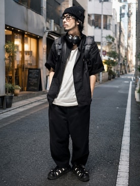 「HINSON（ヒンソン）のアイテム」を使った、OGAさん（メンズ・169cm）の春コーディネート